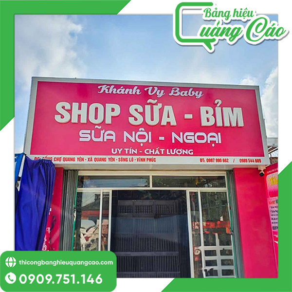 35+ Mẫu Bảng Hiệu Cửa Hàng Sữa Bỉm Đẹp, Sang Trọng