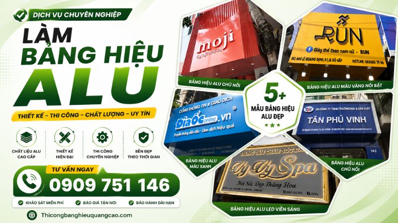 Làm Bảng Hiệu Alu Giá Rẻ, Gắn Chữ Nổi Đẹp, Uy Tín Tại TPHCM