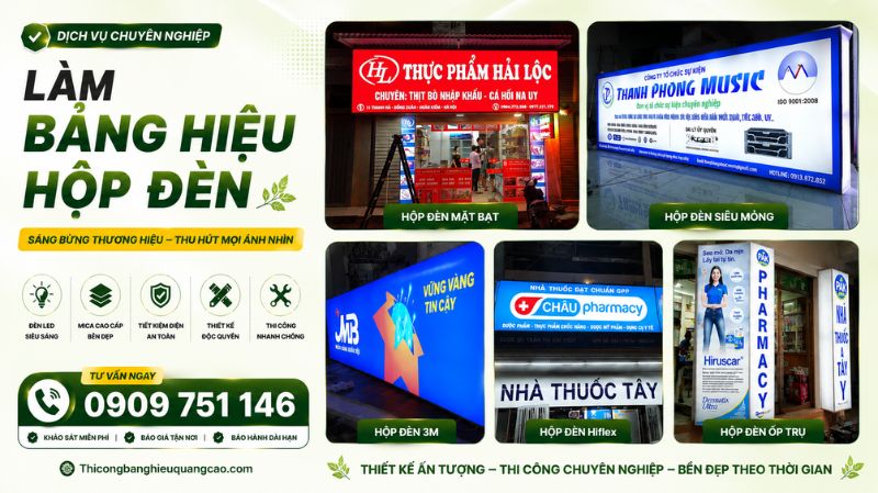 Làm Bảng Hiệu Hộp Đèn Giá Rẻ, Uy Tín Tại TPHCM