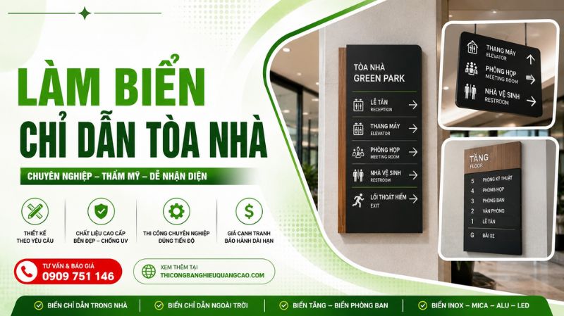 Làm Biển Chỉ Dẫn Tòa Nhà Chung Cư, Văn Phòng Sang Trọng, Hiện Đại